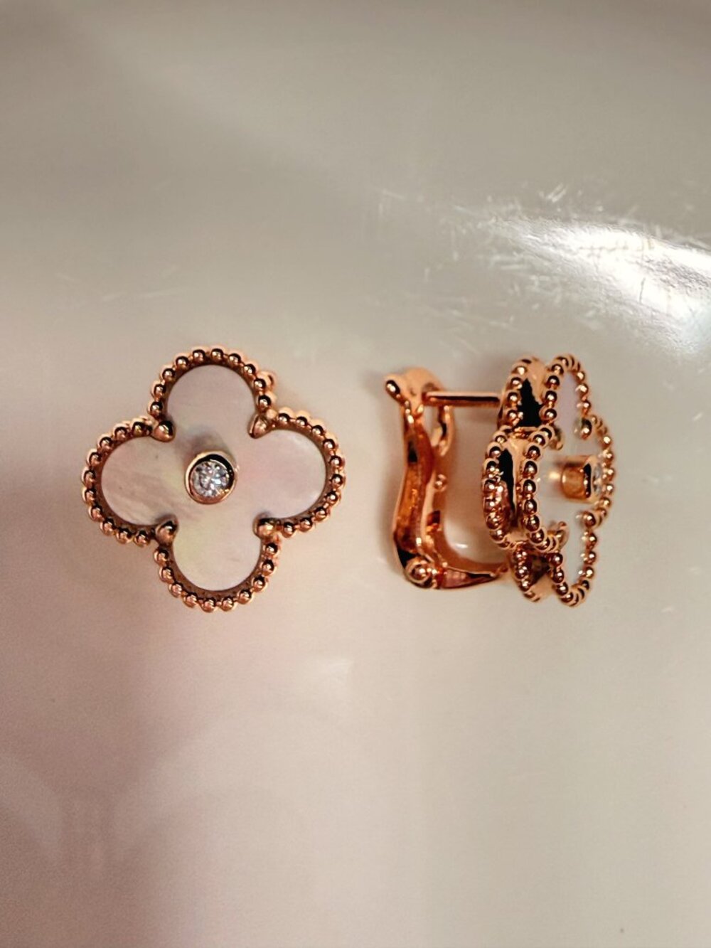 Clover Mother-of-Pearl Stud Earrings